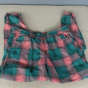 Fat Face plaid Pajama Bottoms in Pink and Teal